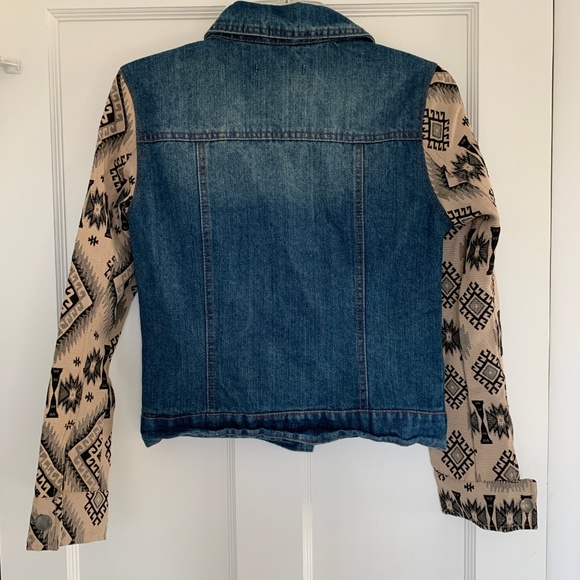 Aztec Southwestern Boho Denim Jacket - Picture 2 of 2